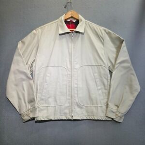 Vintage Dan River Men's Flannel Lined Beige Jacket Size Small